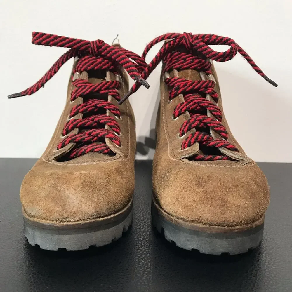 Vintage Vasque Red Lace Up Hiking Boots Suede Leather Mountaineering USA Shoes 6 - Picture 4 of 16